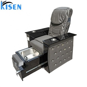 Fauteuils de pédicure spa de luxe blancs avec télécommande, sans tuyauterie, avec baignoire pour salon de manucure - Product Image 3