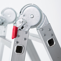 Échelle multifonctionnelle pliante en aluminium, grande et petite charnière, escaliers en aluminium, échelle télescopique pliable, 1 pièce