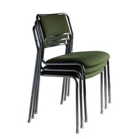 Chaises de conférence empilables sans bras en tissu à armature métallique Chaise de visiteur pour salle de conférence