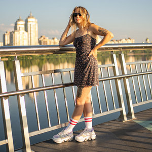 Patins à roulettes <span class=keywords><strong>quad</strong></span> pour sports de plein air, très tendance, avec lumières LED clignotantes, 4 roues rétractables, pour femmes - Product Image 5