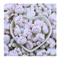 Charmes en résine en forme de tête de lapin artificielle mignonne, cabochon pour maison de poupée, remplissage de slime, bricolage, artisanat, décoration de coque de téléphone, décoration de réfrigérateur