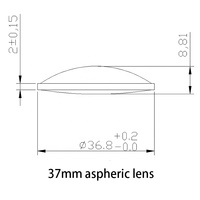 Haute qualité 37mm plastique asphérique Pmma lentille Double convexe sphérique optique VR carton 3D lunettes convexes pour carton 2