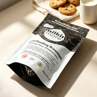 Sachet refermable à fermeture éclair, mat, imprimé sur mesure, pour biscuits, emballage alimentaire pour boulangerie et snacks