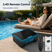 Stock local US : Nettoyeur de piscine robotisé solaire 10W avec panier de 3L, planification intelligente des trajets, contrôle par application et nettoyage ciblé