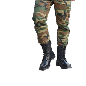 Bottes d'hiver pour hommes, doublées de laine, doublées de polaire, fermeture éclair latérale, antidérapantes, à lacets, hautes, noires, style Martin - Product Image 2