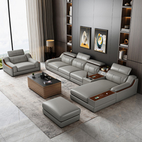 Conjunto de sofá de cuero Modular de diseño moderno Premium, muebles para sala de estar, sofá de esquina para el hogar, sofá seccional grande de lujo en forma de L