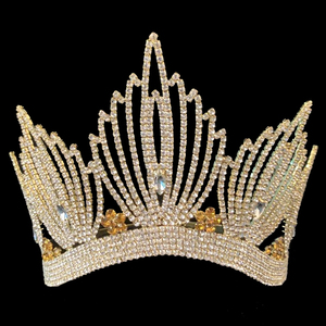 <span class=keywords><strong>5</strong></span> pollici di Bellezza Corone di Strass di Cristallo del Diadema di Spettacolo di Miss Mondo - Product Image 1