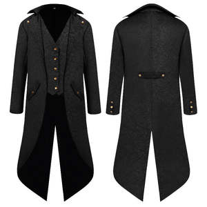 Mens Gothic Jacket Steampunk Tailcoat Long <strong>Coat</strong> Halloween Medieval Costume Frock - Product Image 1