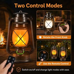 Linterna de Exterior Marlrin, Lámpara LED para Camping, Impermeable, Efecto Llama Bronce, Control Remoto, Decorativa - Product Image 4