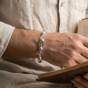 RINNTIN GMB99 Vente en gros de perles de pierre naturelle Shoushan de 8 mm, perles de quartz clair, bracelet en cristal de guérison pour le <span class=keywords><strong>bien</strong></span>-être et l'équilibre - Product Image 2