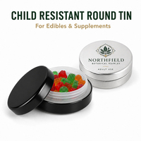 Boîtes en métal rondes résistantes aux enfants de la marque UKETA pour les produits comestibles, emballages en métal pour bonbons gélifiés