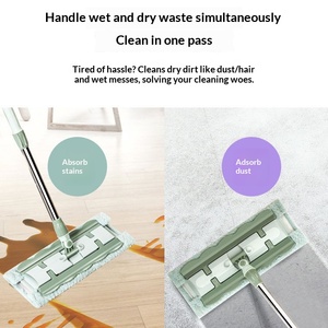 Mopa Plana Grande y Resistente [<span class=keywords><strong>P</strong></span> C] con Mango de Acero Inoxidable, Tecnología de Deshidratación del 90%-100%, para Pisos de Madera y Azulejos - Product Image 4