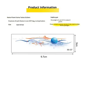 Autocollants de <span class=keywords><strong>tatouage</strong></span> <span class=keywords><strong>temporaire</strong></span> en papier coloré de Style français planète Style Hyuna Simple belle bague de bras de ligne de fille de grande valeur - Product Image 3