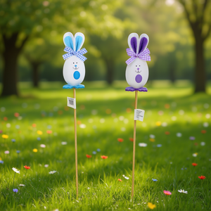 Decorazione da Giardino a Forma di Coniglio Pasquale, 14 Pollici, in Plastica Dipinta, per Esterni - Product Image 2