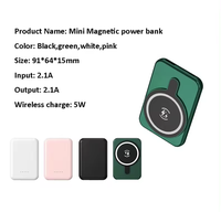 Chargeur sans fil magnétique ultra-fin de qualité supérieure 5000 mAh Type-C et Micro USB 10W à charge rapide, batterie externe portable