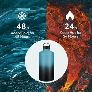 Bouteille d'eau en acier inoxydable personnalisée avec logo, très populaire, grande capacité, large ouverture, pour les sports de plein air - Product Image 2
