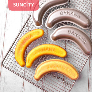 Suncity Banana Cake <b>Mold</b> 3pcs Non-Stick Baking Pan For Oven Use - Product Image 1