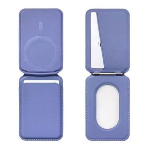 กระเป๋าใส่โทรศัพท์แบบพับได้พร้อมช่องใส่บัตร 5 ช่อง ป้องกัน RFID ทำจากหนัง พิมพ์ลายด้วย UV รองรับ MagSafe สำหรับ iPhone Samsung  พร้อมโลโก้สั่งทำพิเศษ และที่ใส่บัตรแม่เหล็ก - Product Image 3