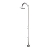 Colonne de douche autoportante extérieure en acier inoxydable 316 de qualité marine, pour piscine et plage, avec douchette et bec de lavage des pieds