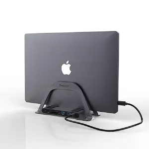 多功能扩展坞100瓦笔记本电脑Usb30型通用串行总线多端口适配器USBC集线器，带笔记本电脑支架，适用于Macbook Air