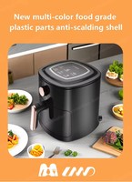 Friteuse à air numérique électrique moderne de 4L sans huile Four carré sans revêtement Capacité de 4L Cuisson à commande tactile facile