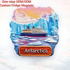 Aimant de réfrigérateur en résine 3D sur le thème de la croisière en Antarctique, souvenir polaire, décoration d'intérieur, cadeau, vente en gros, autocollants de réfrigérateur touristiques personnalisés - Product Image 1