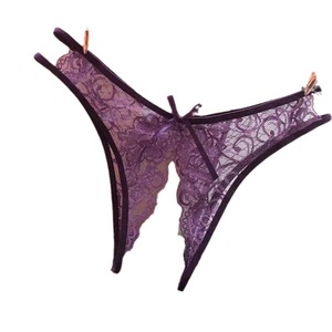 String en dentelle, sexy, entrejambe ouvert, transparent, pas besoin de se déshabiller, taille basse, ajouré, entrejambe ouvert, nœud, string, pour femme - Product Image 3