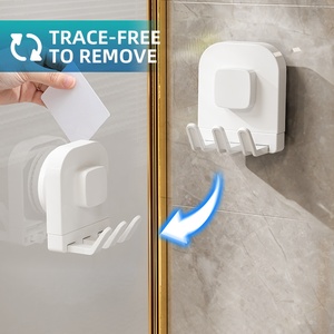 Đa chức năng Nhựa Hút chân không hút cup Hooks & rails không thấm nước cho quần áo phím & Lưu trữ trong phòng tắm nhà bếp - Product Image 5