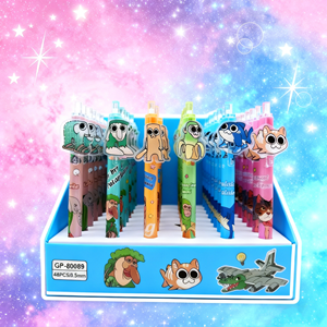 สติกเกอร์ลายภูเขาและท้องทะเลสไตล์คลาสสิกกล่องปริศนาปากกาการ์ตูนหลายอันดันปากกาของเล่นสีดำทันสมัยขนาด0.5มม. - Product Image 1