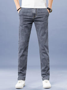 高品質夏ファッションストレッチ原宿カジュアルストレートジーンズプラスサイズ通気性ジーンズ工場直販 - Product Image 6