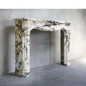 Cina fabbrica di produzione di pietra naturale camino in marmo Calacarra pietra mobili Design mantello camino disegno popolare - Product Image 4
