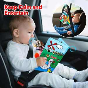Libro de Tela Suave para Bebés de 0 a 6 Meses, Libros Arrugados con Cola, Juguetes Sensoriales para Tummy Time - Product Image 5