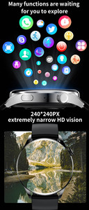 Đồng hồ thông minh thể thao chuyên nghiệp Hot Sale GT5 BT màn hình lớn 1.28 inch, dây đeo silicon, mặt số xoay đa dạng, NFC, điều khiển từ xa - Product Image 6