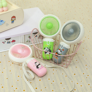 Portable Handheld Fan With Strap Foldable Rechargeable <b>Battery</b> <b>Operated</b> For Outdoor Travel Cooling Panda Design - Product Image 4