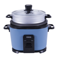 Mini-cuiseur à riz électrique bleu avec fonctions intelligentes, écran numérique, multifonctions - Y compris une tasse doseuse - Boîtier en plastique durable