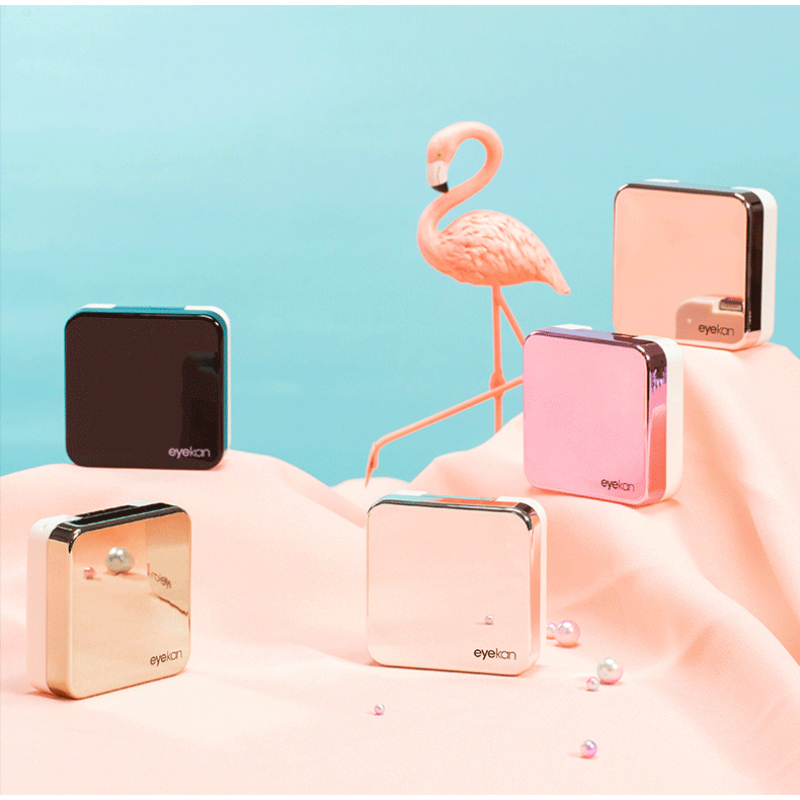 High quality stylish reflective Cover contact lens packaging box with mirror muti color concise style contact lens case