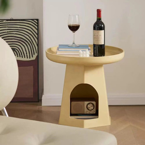 Creamy <b>Cat</b> Shaped Coffee Table Round Plastic Storage For Living Room Home Use Small Apartment Pet Shop - Product Image 2