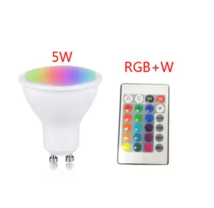 Aluminum lamp cup energy saving 5w E14/E27/GU10/GU5.3 led bulb high bright RGBCW multi color spot light with remote controller