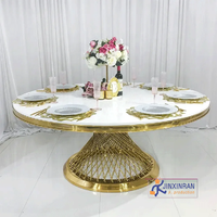 Table d'Événement Mariage Luxe Dorée de Haute Qualité avec Pieds en Acier Inoxydable