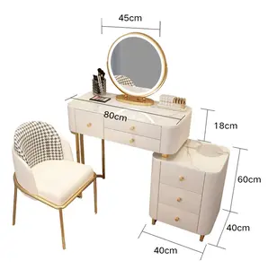 Supplier from Linyi glass top basket makeup table antique