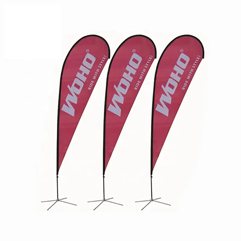 Bandiere e striscioni promozionali per esterni a prova di vento solidi personalizzati includono bandiera di piume e bandiera a goccia