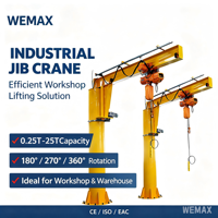 Grue à flèche pivotante de 1 à 5 tonnes, rotation à 360 degrés, palan électrique, télécommande, certifiée CE, hauteur de levage de 20 m pour garage