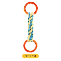 Jouet à mâcher pour chien en corde de coton tressée à la main, double anneau, nœud en épi de maïs, pour le nettoyage des dents