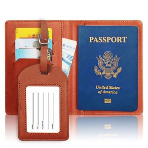 Funda para Pasaporte con Logotipo Personalizado, Borde Aceitado, Piel Sintética, Porta Pasaporte y Etiqueta para Equipaje, Juego de Cartera con Múltiples Ranuras para Tarjetas - Product Image 2