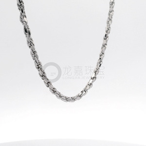 Bold Heavy Duty Braided White Pt950 Fine Thick <b>Rope</b> <b>Chain</b> Necklace Unisex Minimalist Platinum Jewelry Gift - Product Image 3