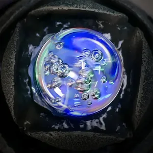 Vendita calda 3-Tier Zen Rock Desktop fontana galleggiante con LED sfera di cristallo, resina nera cascata arredamento per l'ufficio e la casa - Product Image 4