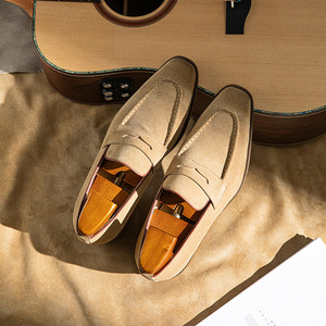 รองเท้าหนังแท้คุณภาพสูงทำมือสำหรับผู้ชายหุ้มด้วยหนังธรรมชาติรองเท้าทางการสำหรับผู้ชาย - Product Image 1