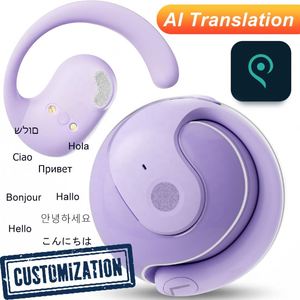 Écouteurs de <span class=keywords><strong>traduction</strong></span> IA intelligents OWS T2 en temps réel, écouteurs sportifs OWS à crochet d'oreille, dispositif linguistique prenant en charge le mode double oreille - Product Image 1
