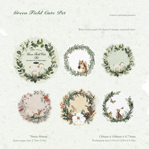 10 Stickers Per Pack Forest All Things Series Embossed Raised Self-adhesive Printed <b>Scrapbook</b> Vintage Wreath Designs Holiday - Product Image 5