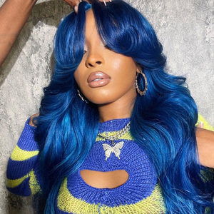 วิกผมลูกไม้ด้านหน้าแบบมีลูกไม้สีฟ้า13X6 13x4วิกผมคนบราซิลโปร่งใสสีฟ้าท้องฟ้า5x5 - Product Image 2